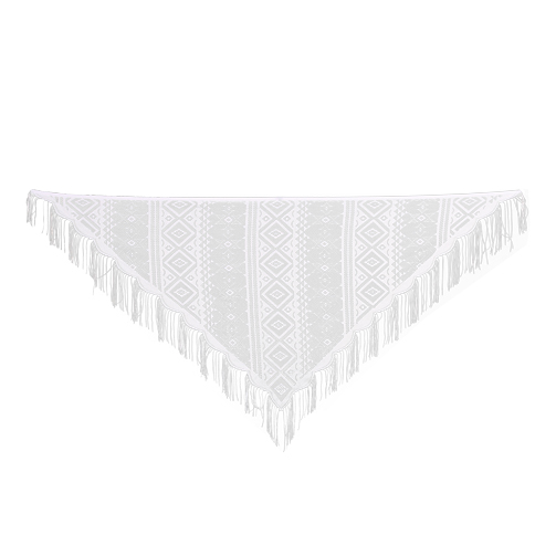 כיסוי ראש קרושה לבן "מעויינים" 155X63 ס"מ