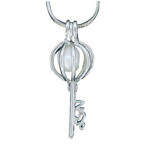 תליון מפתח מזל עם פנינה