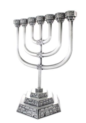 מנורה ניקל ירושלים 28 ס"מ