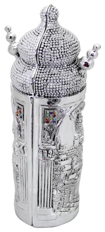 ספר תורה ספרדי מהודר לילדים מפולירייזן מוכסף משובץ אבני חושן 20 ס''מ