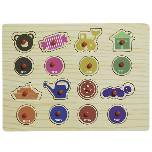 פאזל עץ צורות וצבעים עברית  2886