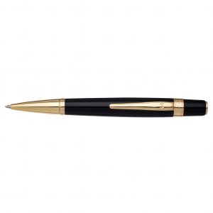 עט לורד כדורי שחור עם קליפס בציפוי 18K זהב   X-Pen LORD  דגם XP-539b-GP