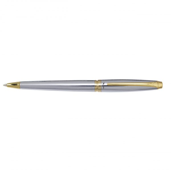 עט רגטה כדורי בגימור כרום כסף מבריק + זהב  X-Pen Regatta