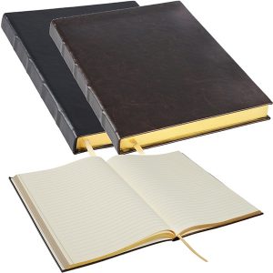 מחברת כריכת PU דמוי עור יוקרתי A4 פתיחה אנגלית מבית המותג גבעוני