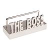 "THE BOSS" מעמד כרטיסי ביקור מתכת מבריק