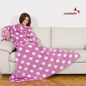 שמיכת קנגורו פינוקית בעיצוב Lavatelli italy ורוד נקודות