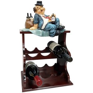 "שיכור על הגג" מעמד יין מעץ לשישה בקבוקים