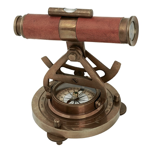 ערכת טלסקופ שולחני מנחושת מצופה עור אדום, מד זווית ימאים ומצפן נחושת 1 ערכת טלסקופ שולחני מנחושת מצופה עור אדום, מד זווית ימאים ומצפן נחושת