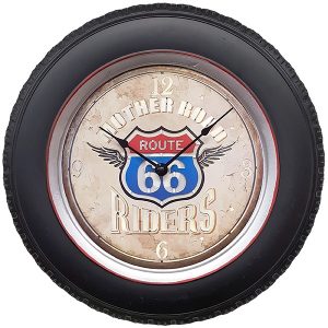 שעון קיר ROUTH 66 RIDERS עם תאורת לד ע"י שלט רחוק