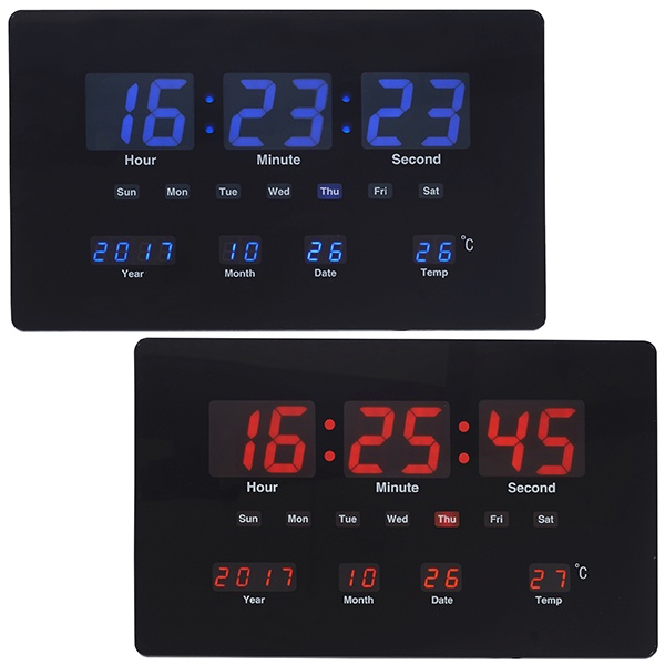שעון קיר | שולחן דיגיטלי תאריכון מד מעלות שחור 1 שעון קיר | שולחן דיגיטלי תאריכון מד מעלות שחור