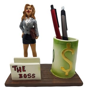 מעמד לכרטיסי ביקור וכוס לעטים "בוסית"