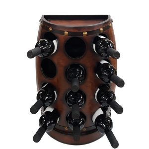 ארון בר ל-12 בקבוקי יין בצורת חצי חבית עומדת