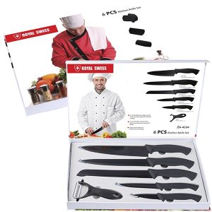 סט 6 חלקים Continental Homeware יוקרתי הכולל 5 סכינים + קולפן