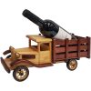 משאית עתיקה וינטג´ מעץ בגוון בהיר מעמד לבקבוק יין