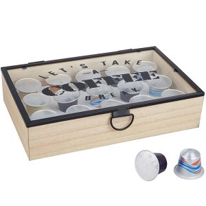 "COFFEE BREAK" מארז עץ ל-15 קפסולות קפה