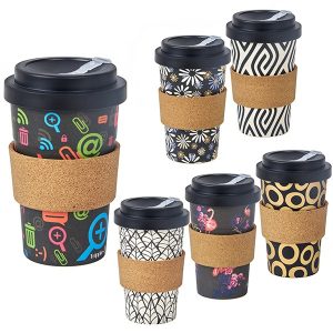 "ECO TREE" ספל אקולוגי עשוי במבוק עם חבק שעם